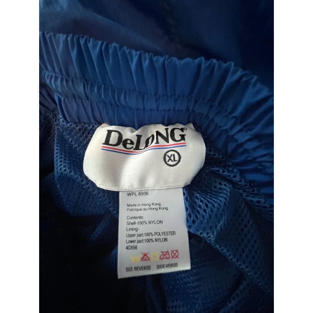 DeLong NWT Men's Track‎ Windbreaker Pants Mesh Lining Blue Size XL